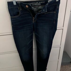 American Eagle Outfitters Women's Dark Blue Jeans